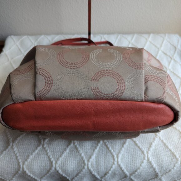 Coach A1420-F25183 Ashley dotted op art satchel beige, pace, gold - Picture 6 of 12